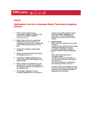 UK Business Radio Licence Application Form