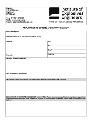 Company Membership Application - Institute of Explosives Engineers