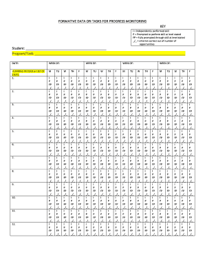 Progress Monitoring Form