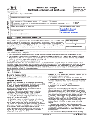 Form W-9 Request for Taxpayer Identification Number and Certification