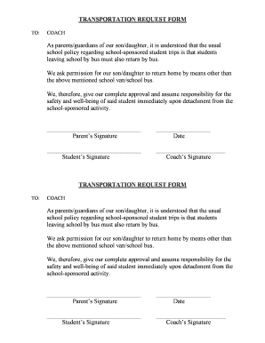 Transportation Request Form