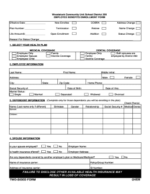 Employee Benefits Enrollment Form