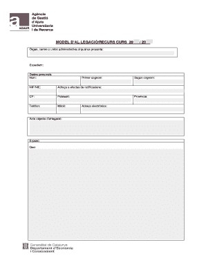 Catalan Administrative Appeal Form
