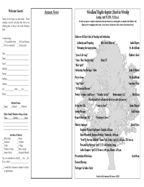 Church Guest Registration Form