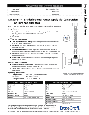Braided Polymer Faucet Supply Kit Specification