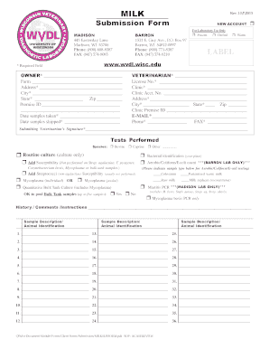 Milk Submission Form