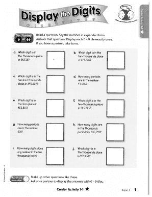 Math Place Value Activity