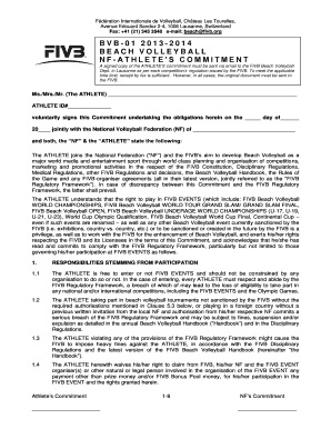 FIVB Athlete's Commitment Form