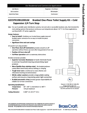 Braided One-Piece Toilet Supply Kit Specification