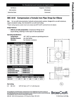 Compression Drop-Ear Elbow Product Submittal Form