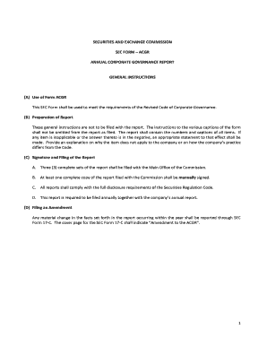 SEC Form ACGR Annual Corporate Governance Report