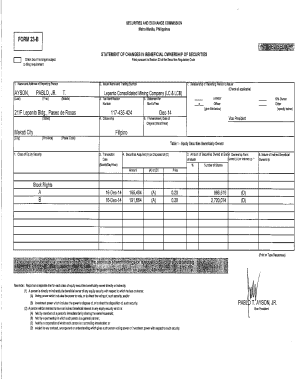 SEC Form 23-B Statement of Changes in Beneficial Ownership