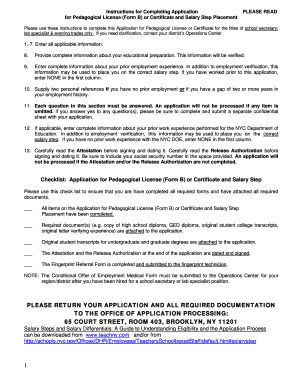 Application for Pedagogical License (Form B)