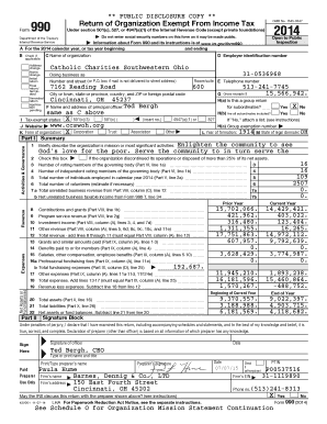 2014 Form 990 - Catholic Charities Southwestern Ohio - ccswoh