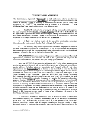 Confidentiality Agreement for Real Estate Transaction