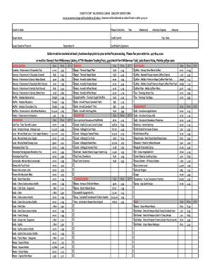 Disney's Fort Wilderness Cabins Grocery Order Form