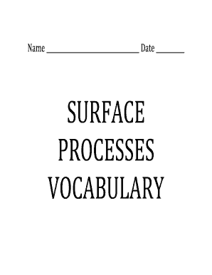 Glacier and Soil Processes Vocabulary Worksheet