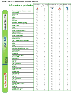 Formulaire d'information sur l'entreprise