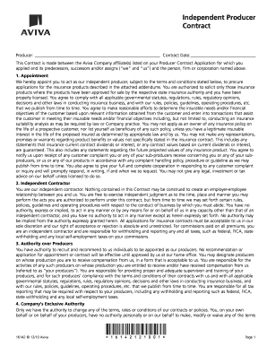 Aviva Independent Producer Contract