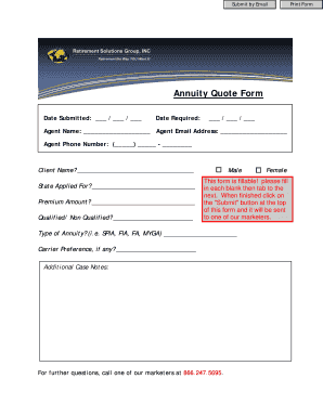 Annuity Quote Form