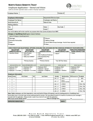 Employee Dental and Vision Application