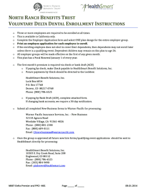 Voluntary Delta Dental Enrollment Form