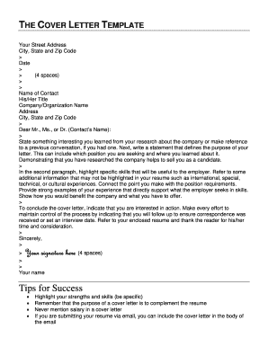 Cover Letter Template