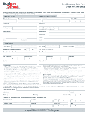 Travel Insurance Claim Form