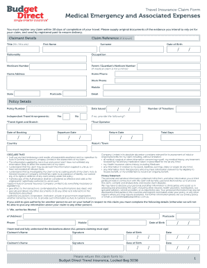 Travel Insurance Claim Form