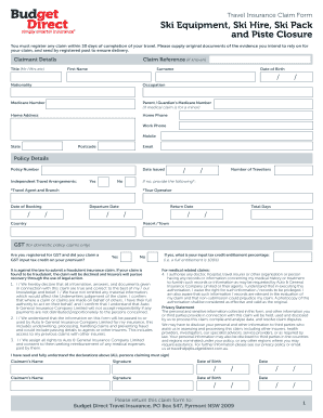 Travel Insurance Claim Form