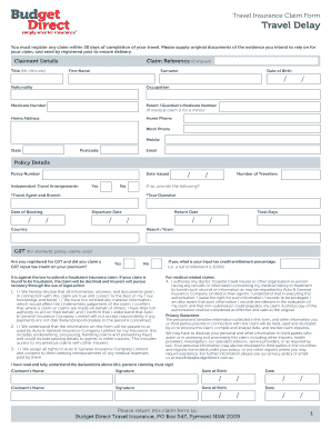 Travel Insurance Claim Form