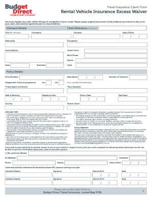 Travel Insurance Claim Form