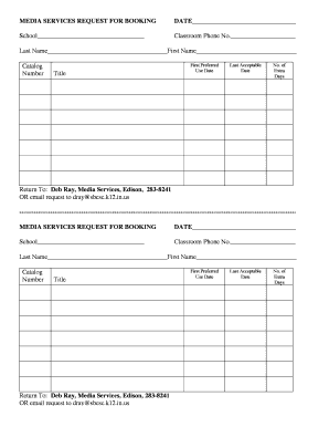 Media Services Request Form