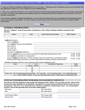 Employment Practices Liability Coverage Application