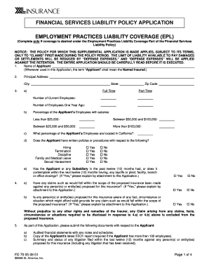 Financial Services Liability Policy Application