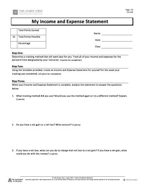 Income and Expense Statement Template