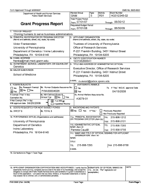 Grant Progress Report Form