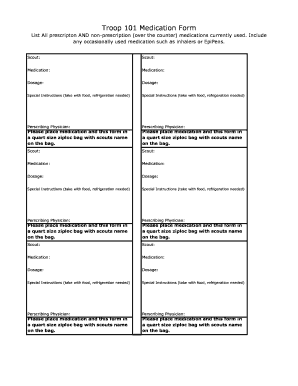 Scout Medication Form