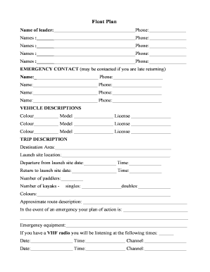 Fillable Online kask org Float Plan - kaskorgnz - kask org Fax Email ...