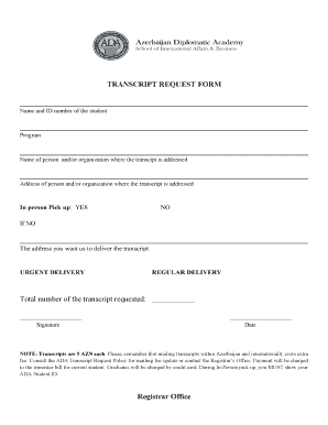 Transcript Request Form