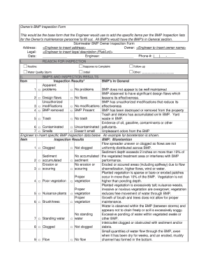 Stormwater BMP Owner Inspection Form