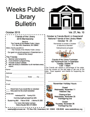 Weeks Public Library Bulletin