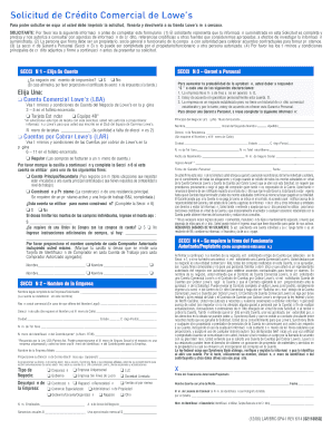 Solicitud de Crédito Comercial de Lowe’s