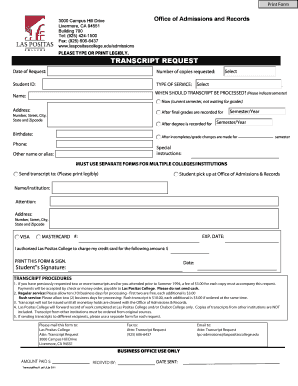 Transcript Request Form