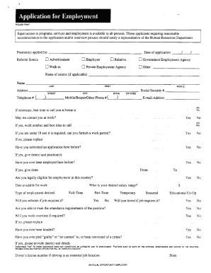Employment Application Form