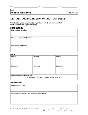 Writing Workshop Essay Template