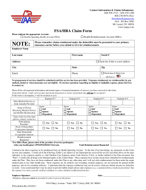 FSA/HRA Claim Form