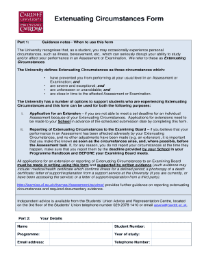 Extenuating Circumstances Form