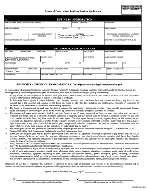 Broker of Construction Trucking Services Application