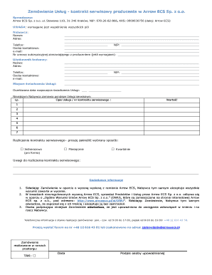 Service Contract Order Form